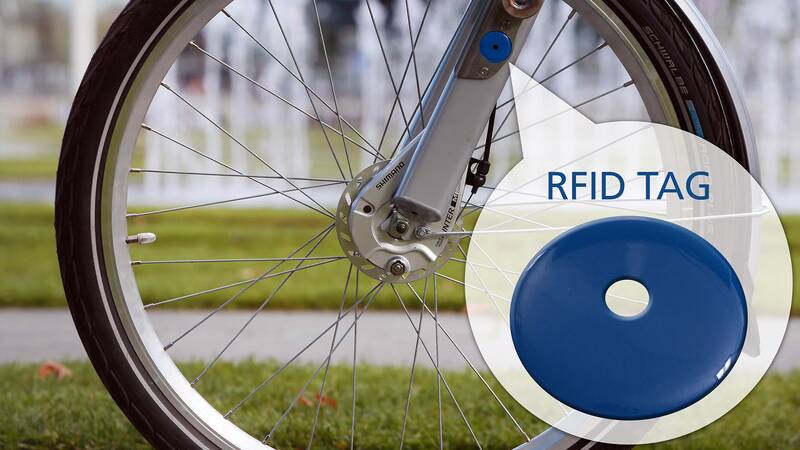 Znacznik RFID na rowerze Nextbike
